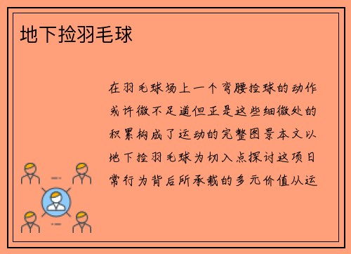 地下捡羽毛球